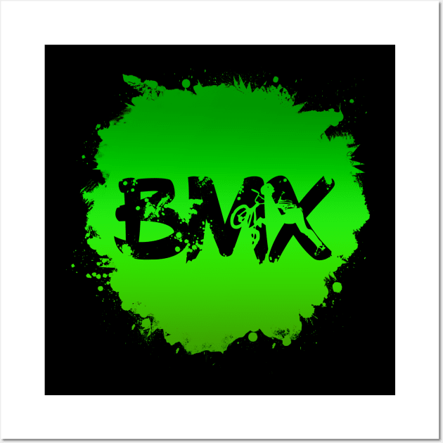 Grunge BMX Splatter for Men Women Kids & Bike Riders Wall Art by Vermilion Seas